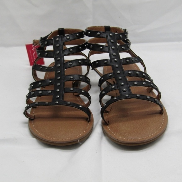 New Nina Kids Girl’s Edie Studded Gladiator Sandal in Black Smooth Sz 6 - Picture 6 of 12